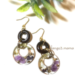 今だけ300円☆花入レジンチャーム☆ウッドリングのピアスのピアス/イヤリング