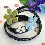  【 再販売 】flowerレザーネックストラップ  爽