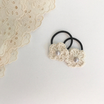 violet pearl flower tie ベビー  キッズ ヘアゴム  花　フラワー　リボン ベビーゴム ヘアアクセサリー