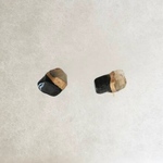 金継ぎｘ天然石ピアス（ホークスアイ、ヒマラヤゴールドアゼツライト）