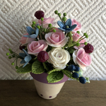  薔薇のアレンジ花鉢　イ　樹脂粘土 ミニチュア