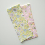 優しいふんわりカラー☆ 大人ポケットsize☆6重ガーゼハンカチ  Flower bird&ミモザ