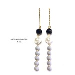 【再入荷】4pcs★noble monotone swing（アクリル・ガラスビーズ ミックスチャーム）