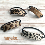 【harako.】レザーヘアゴム　革のヘアゴム アニマル柄　ハラコ　ブレスレット