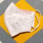 立体マスク🖤レース×スモーキーピンク
