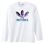 【送料無料】【新品】azides アジデス コスモ柄 ロンT 長袖 Tシャツ パロディ おもしろ 白 メンズ  プレゼント