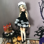 リカちゃん　服　ハロウィンワンピース🎃　メイド風ミニワンピ