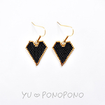 Heart pierce earring （Black）