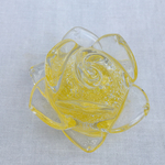 ガラスのバラ　レモンイエロー（泡入り）
