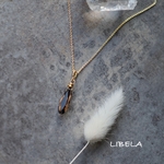 smoky quartz  gold  necklace