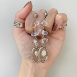 再販❤︎オーロラ×クリアゆらゆらパールオーバルピアス/イヤリング＊P200402