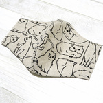 ねこが好き(#^^#)マスク　コットンリネン　フィルターポケット付き