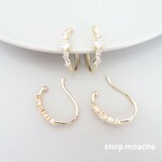 【イヤーカフ】2個入り・ビジューライン・ゴールド