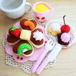 フェルトおままごと、ハートのホットケーキ♪