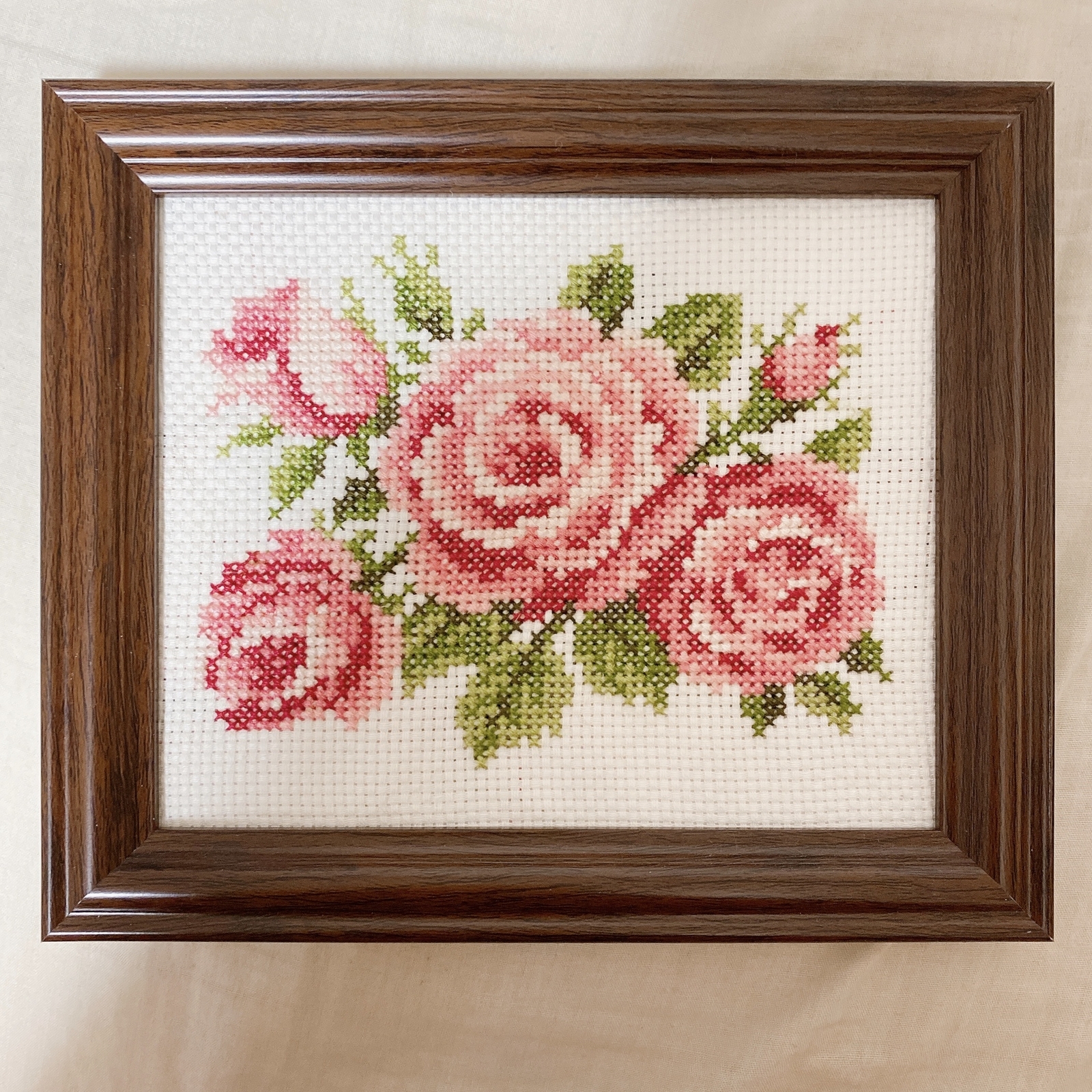 Newஐ⋆*アンティーク・ピンクのお花刺繍クロス・パッチワーク