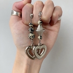ℕ𝔼𝕎❤︎シルバーハート×ダルメシアンピアス/イヤリング＊P201007