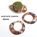送料無料【6pcs アセテートデザイン③ ブラウン系】 チャーム パーツ 