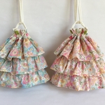 💐春のSALE1100円→980円💐花柄フリル巾着　コップ袋　道具袋