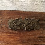 革花のバレッタ  金具6cm　オリーブ-1