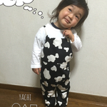 再販×３☆mo! mo!モノクロのうしさんのオシャレ サロペット（後ろで結ぶタイプ）