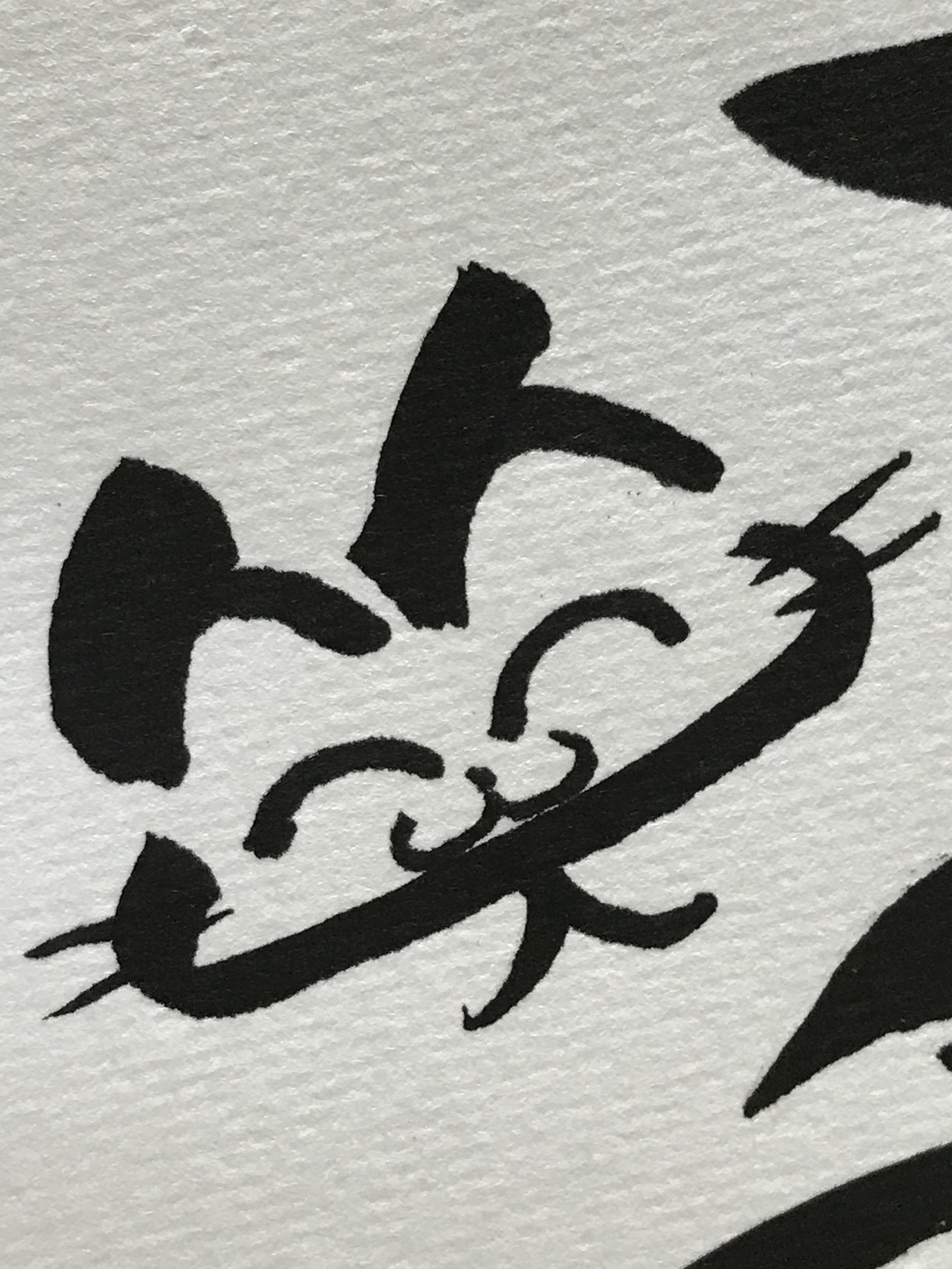 筆文字猫はがき 一笑千山青 にじねこや M16 - 筆文字にじねこや 猫書家