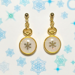 値下げ！雪の結晶ホワイトオパールのピアス