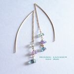 ◆フローライト◆ American Pierce　ゴールドカラーシルバーピアス（silver92518KGP）
