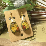 お試し品 B級品レジン イヤリング ピアス ドライフラワー 秋 