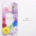 ＊7色押し花スマホケース＊
