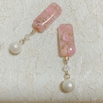 インカローズ＆ローズクォーツのピアス／イヤリング