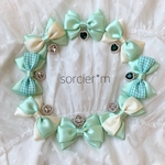 Jewel ♡ ギンガムチェック リボン へアクリップ ミント みどり 緑 ミドリ ロリータ ロリィタ ゆめかわいい 量産型