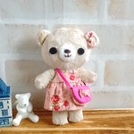 ぬいぐるみの洋服(ピンク花柄)　うさぎ・くま用