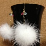 もふもふファーピアス-white-
