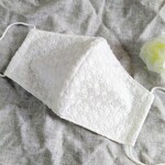 抗菌・抗ウイルス加工素材【花柄コットンレース　マスク】マーガレット