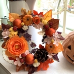 ♬ハロウィンリース　秋の彩りかぼちゃと共に♬