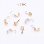 送料無料  80個  デザインボールチップ フラワー 4.5×10mm ゴールド【80ヶ】 M6390