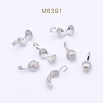 送料無料  80個  デザインボールチップ シェル 5×10mm ロジウム【80ヶ】 M6391