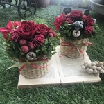 ☸母の日に。赤いバラのバスケットアレンジ　Anna　アンナ　退職祝い　結婚祝　誕生日お祝い　　プリザーブドフラワー還暦祝い