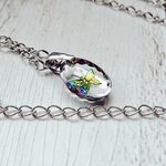 一点物！アウトレットでとってもお得！ヴィンテージインタリオガラスのネックレス(バタフライ)
