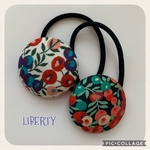 リバティ ウィルトシャー　くるみボタン ヘアゴム 38mm×2④