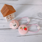 キッズヘアゴム☆うさぎとイチゴ