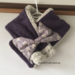 リボンのネックウォーマー