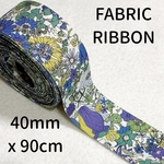 【FABRIC】【90cm】【BLUE】ファブリックリボン 【A1109】