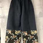 デニム×花柄ゴブラン織ワイドパンツ
