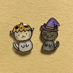 ハンドメイドピアス　ハロウィン猫