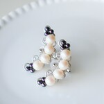 スワロフスキーパールのイヤーカフ　バイオレット×シルバー【受注制作】