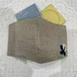 ミナペルホネン✄skip刺繍入り✄リネン立体マスク✄ベージュ系