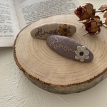 【オーダー】リボン刺繍お名前パッチンピン