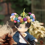 小人の花冠（野ブドウとオールドローズ）　オビツ11サイズ　布花