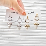2color𓐍パール　オリジナルアクセサリー𓐍ピアス/イヤリング   　大ぶり　お呼ばれ　ウェディング   ブライダル　花嫁さん　大人カジュアル　キレイ